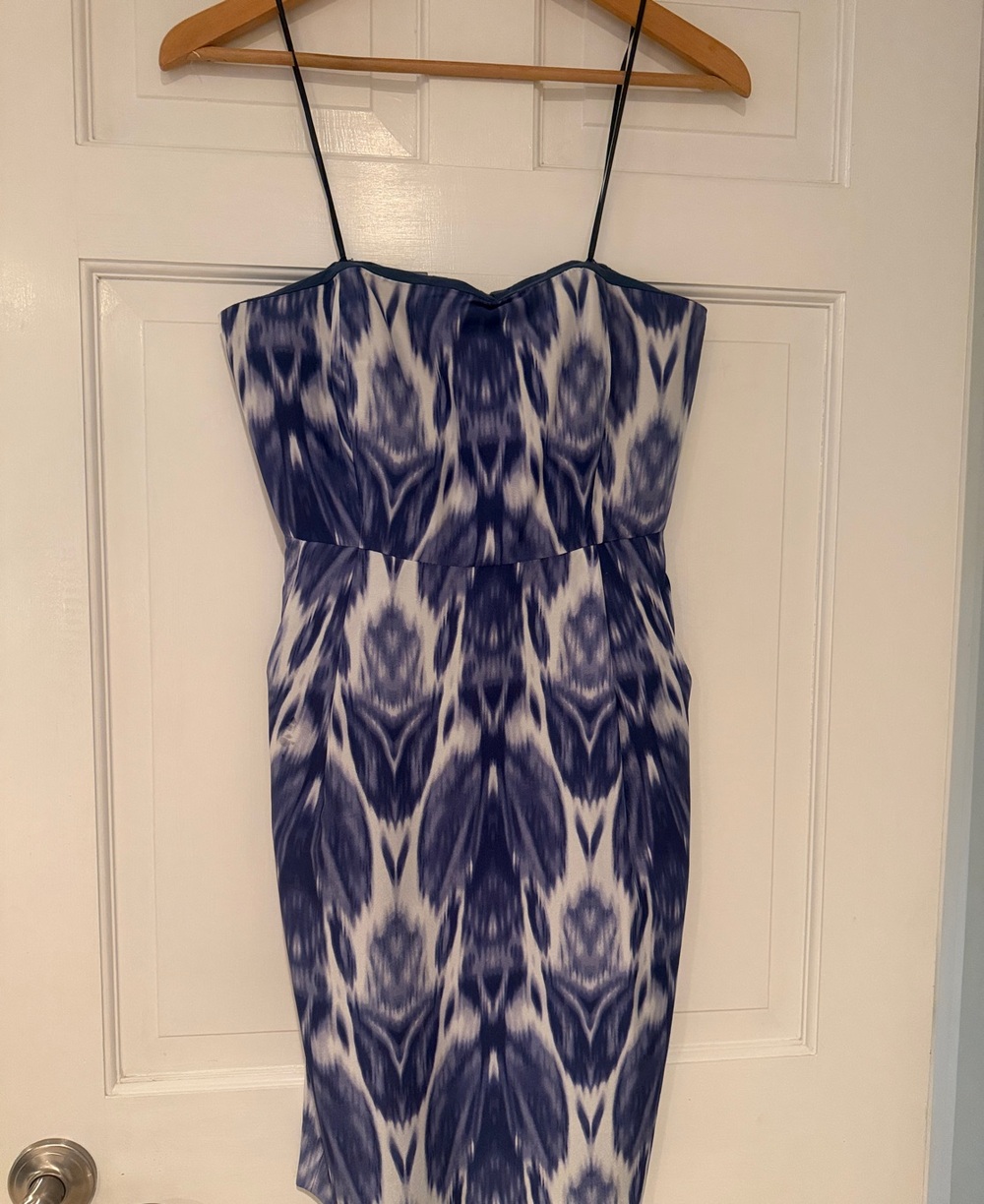 J. Crew Blue and White strapless Mini Dress